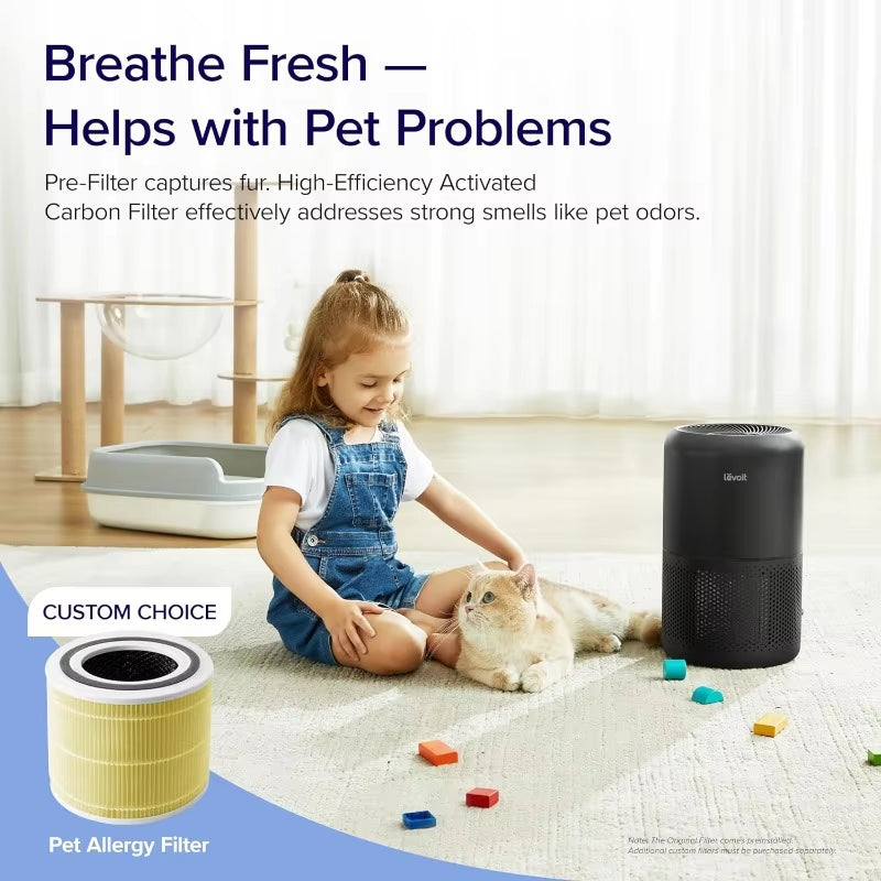 LEVOIT Air Purifier for Home Allergies Pets Hair in Bedroom, Covers up to 1095 Sq.Foot Powered by 45W High Torque Motor